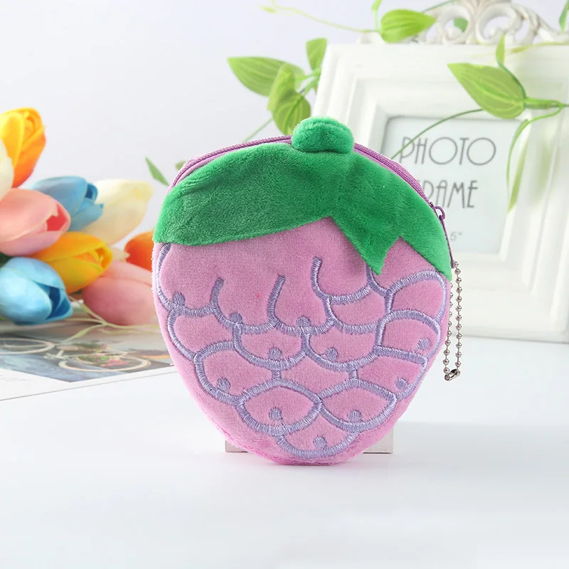 Kawaii/Детский плюшевый Кошелек с рисунком арбуза и фруктов; кошелек на молнии для мелочи; кошелек для девочек и женщин; подарок - Цвет: 10