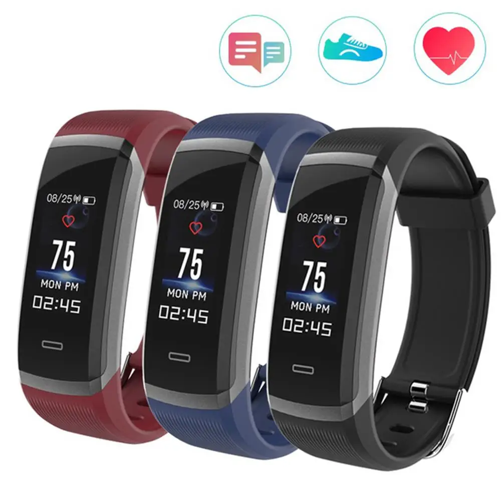 

696 2018 new Style Smart Bracelet GT101 clock Color Screen Blood Pressure men women Fitness Tracker