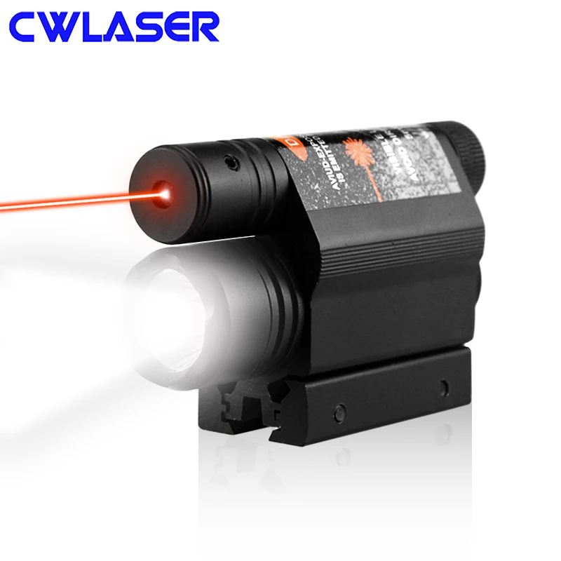 

CWLASER 5mW Red Laser Gun Sight Scope with Q5 LED Flashlight Hunting Light Red Laser (Black)
