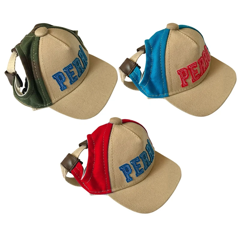 

Pet Adjustable Sun Hat For Dogs Cute Pet Casual Cotton Baseball Cap Chihuahua Yorkshire Sports Visor Hat With Ear Holes