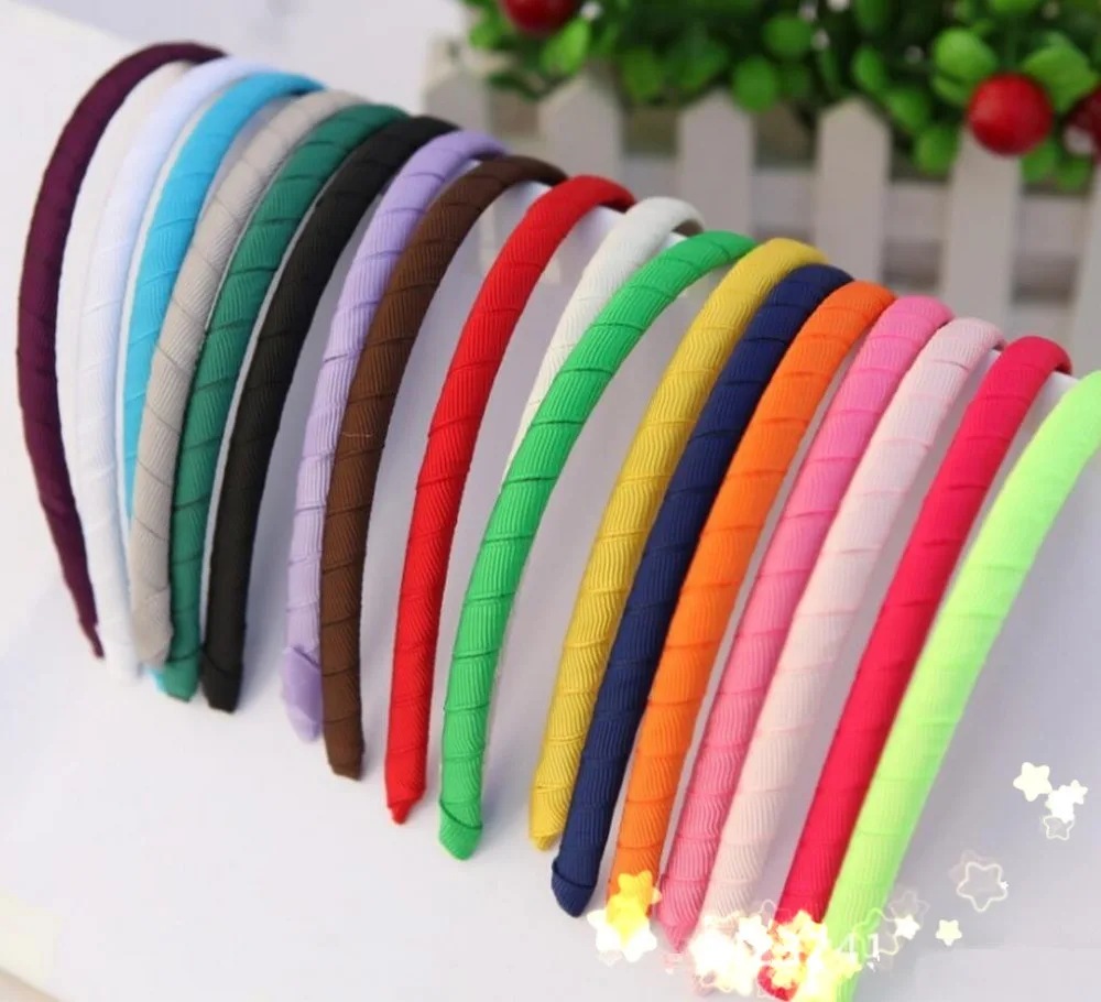 

Free Shipping Wholesale 150pcs Hair hoop with colorful ribbon winding hoop headband charm diy hair Ornament