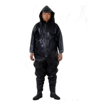 1mm Black Calfskin-like PVC Men Breathable Chest Waders with Boots fly Fishing Wader Stocking Foot waadschoenen respirant pesca 1mm Black Calfskin-like PVC Men Breathable Chest Waders with Boots fly Fishing Wader Stocking Foot waadschoenen respirant pesca