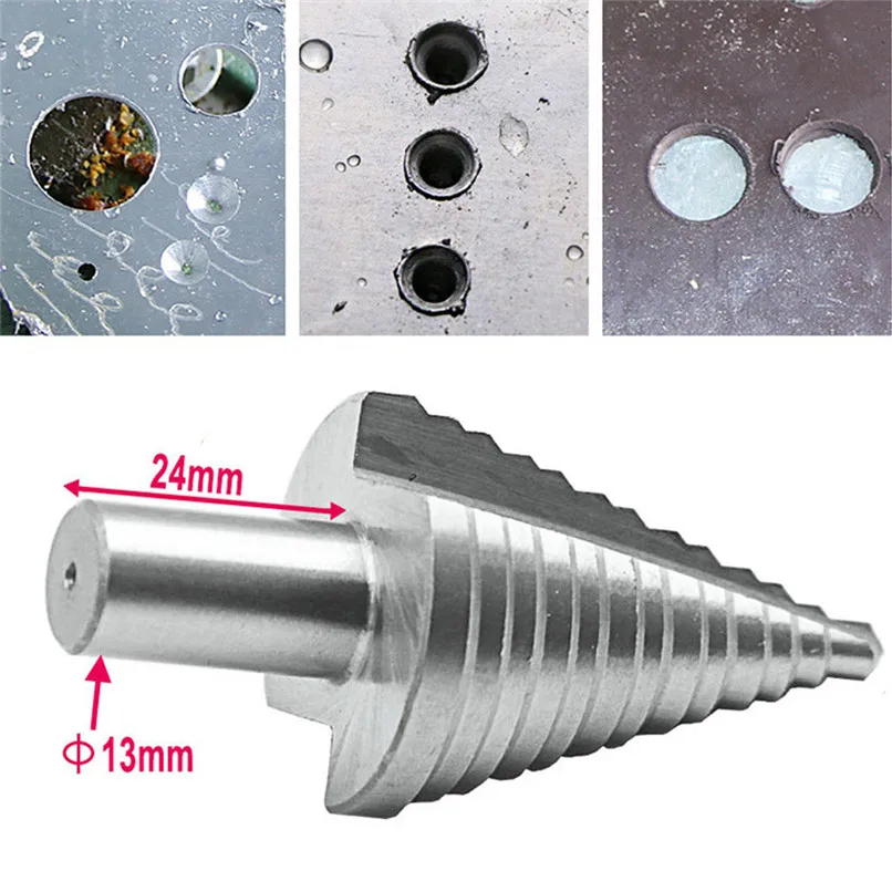 Home DIY Tool High Speed Steel Triangular Shank Straight Groove Pagoda Reaming Drill Bits 5-35mm pagoda drill #2f21 (1)
