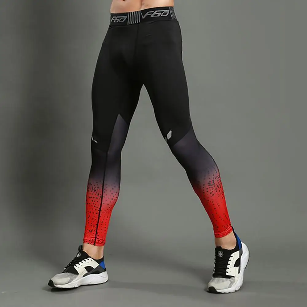 LNCDIS модные фитнес мужские легинсы для бега эластичные; Компрессионные спортивные Леггинсы быстросохнущие брюки длиной до щиколотки носки для тренажёрного зала A5 - Цвет: RD