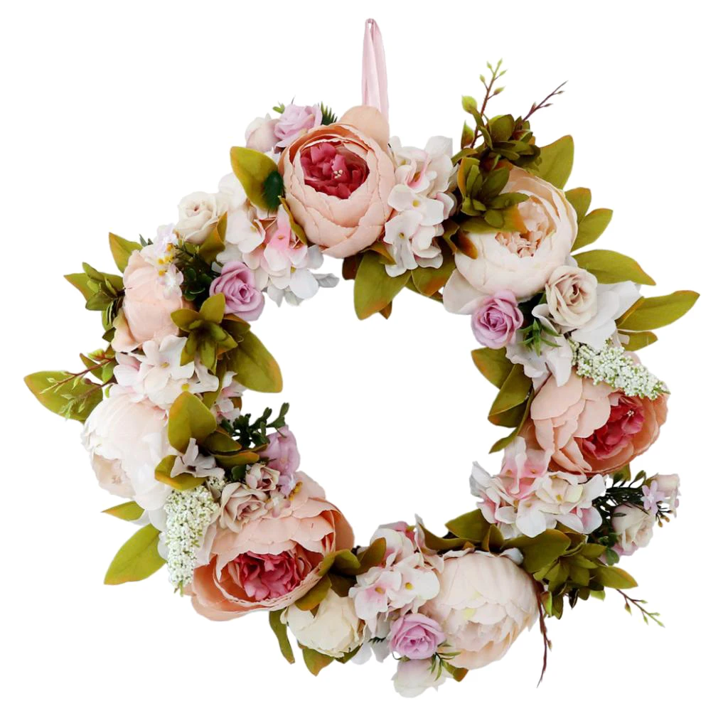 Artificial Rattan Flower Wreath Front Door Wreath Wedding Venue Home Decor 