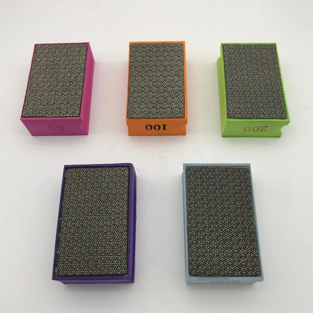 Diamond Hand Polishing Pad 90 x 55 mm Foam Backed Edge Electroplated