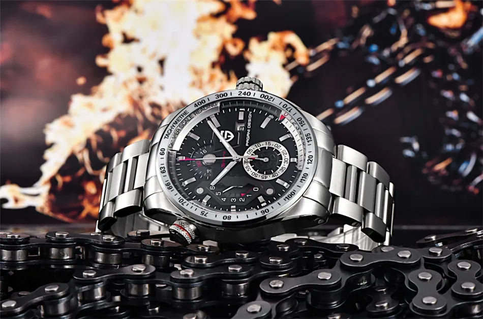 PAGANI Дизайн Хронограф Спортивные часы для мужчин модные роскошные брендовые Кварцевые полностью из нержавеющей стали для дайвинга Часы Relogio Masculino