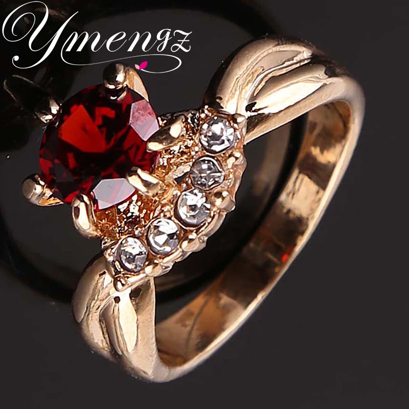 YMENGZ Brand Top Quality Women Rings On Hot Sale Gold Color Bridal Sets