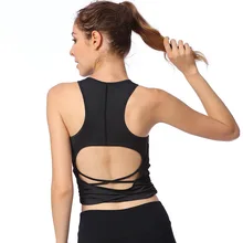 Новая стильная майка для фитнеса и йоги, Женская влагопоглощающая, впитывающая пот, пупочное движение, фитнес-жилет, женский с грудью