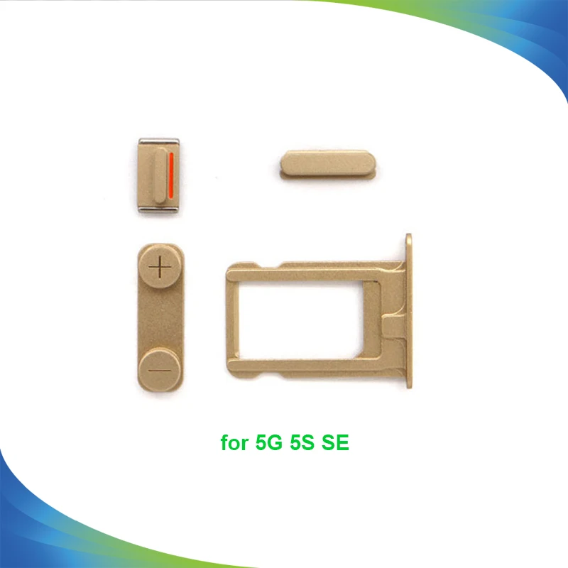 

New Power Button + Volume Button+ Sim Card Holder + Mute Button Side Button Set Parts For iPhone 5 5s SE