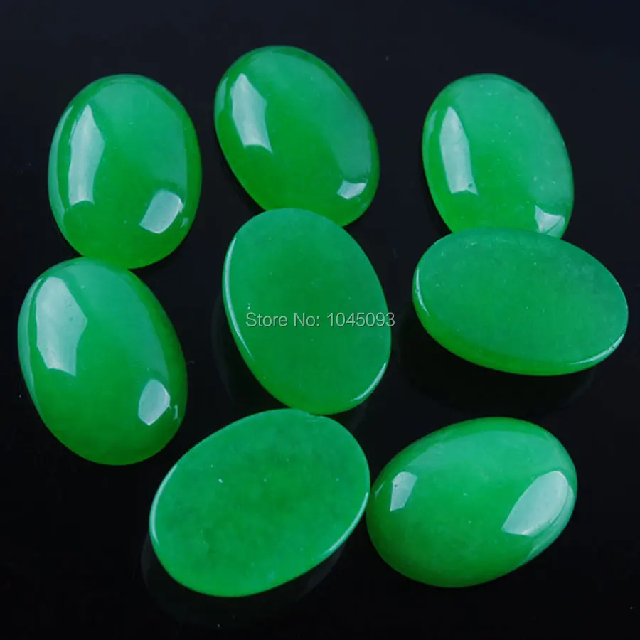 

YOWOST Free shipping Natural Green Jades Gem Stone Oval Cabochon CAB No Hole Jewelry 13x18x6MM 10pcs/lot Jewelry QU3000