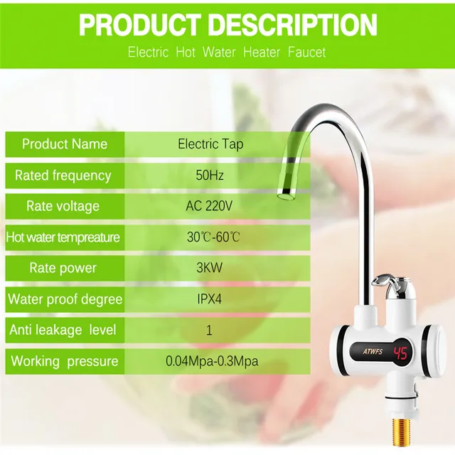 Online-Shop Elektrischer Warmwasserhahn Warmes Wasser Heizung ... Online-Shop Elektrischer Warmwasserhahn Warmes Wasser Heizung ...