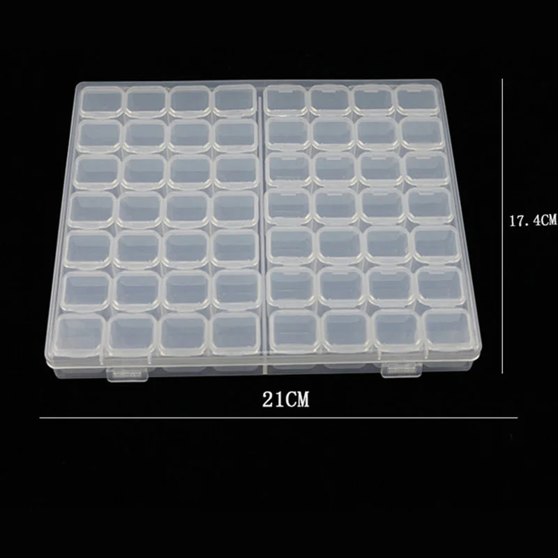 56 слотов, многоцветная Прозрачная Пластиковая регулируемая коробка, Ювелирное кольцо, коробка для хранения таблеток, органайзер для макияжа, сделай сам, бисер, органайзер для хранения