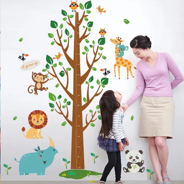 diy large big tree children height charts wall stickers cartoon