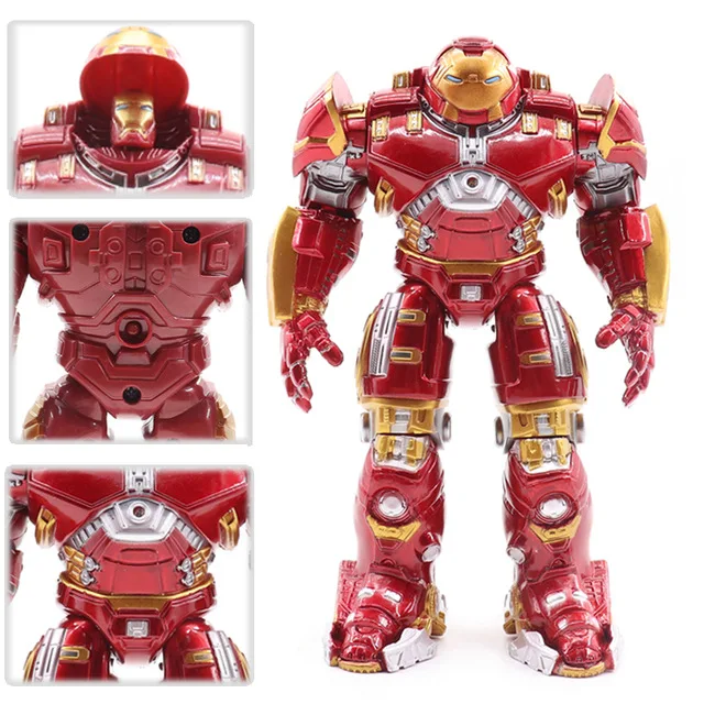 

Action Figure Avengers 2 Iron Man PVC Model Hulkbuster Armor Joints Movable Figures 18CM Mark With LED Light Collection Toys #E