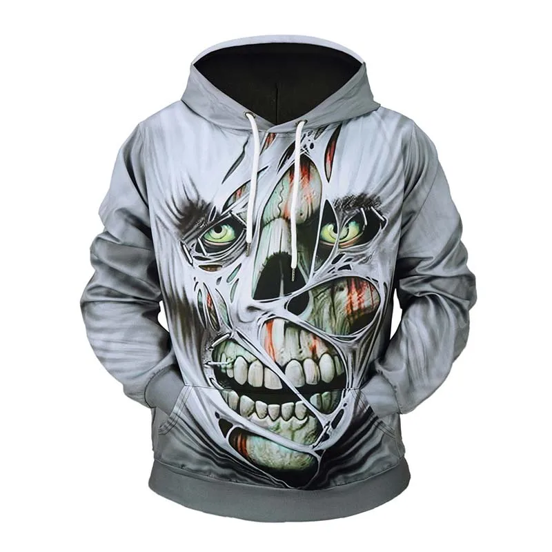 

Halloween Skull Theme 3D Print Thin Hoodies Pullover Hooded Sweatshirts 2019 Autumn Harajuku Casual Streetwear Men Women Clothes
