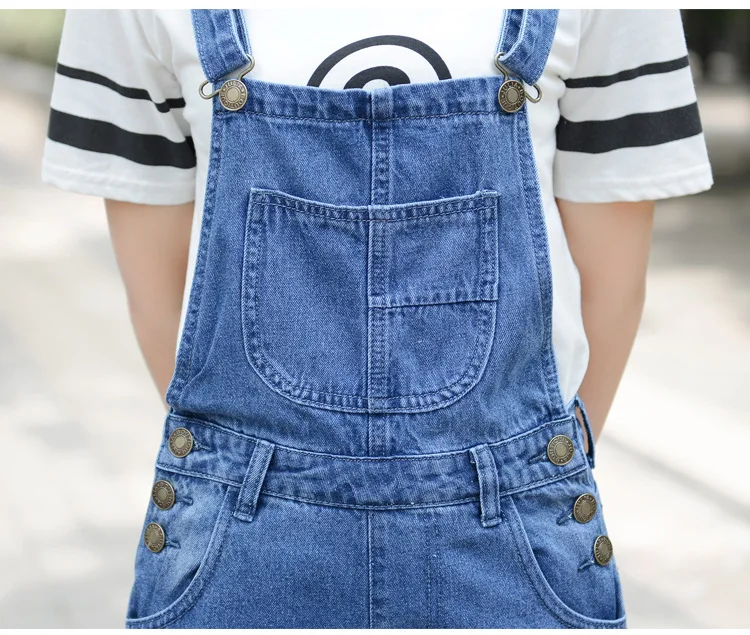 Лето 2019 г. Лидер продаж модная одежда женские Комбинезоны для женщин Твердые отверстие джинсы на подтяжках мотобрюки Свободные Тонкий