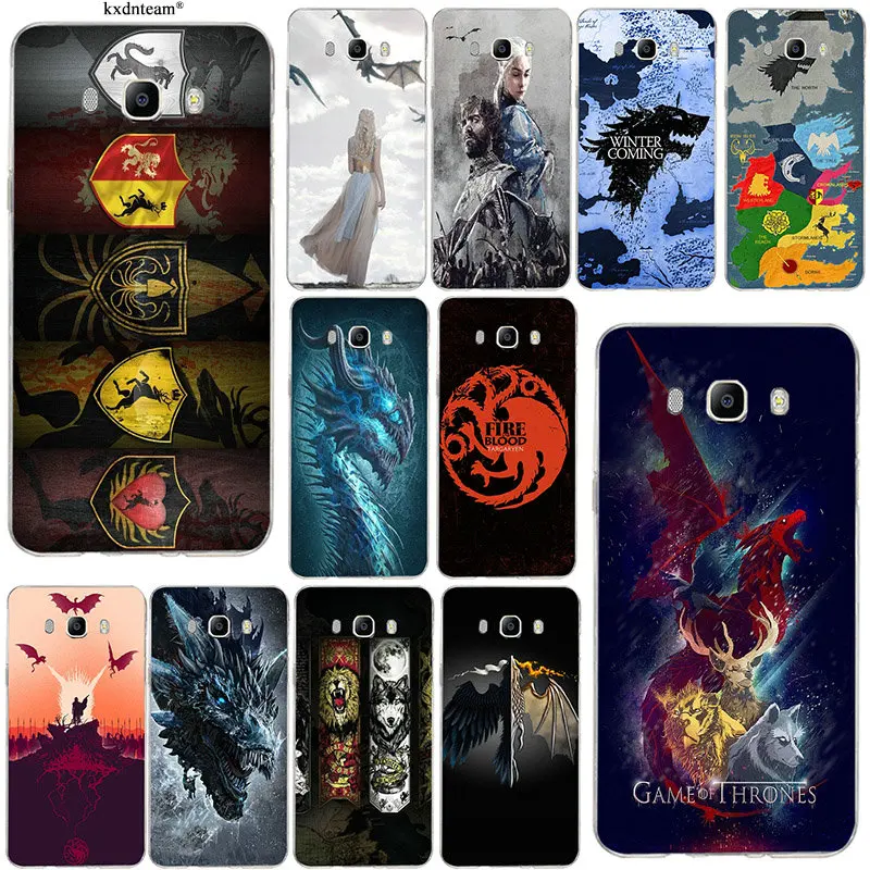 

For Samsung Galaxy J1 J2 J3 J5 J7 2015 2016 2017 Coque Shell Soft TPU Mobile Phone Cases Transparent Cover Games Thrones Wolf