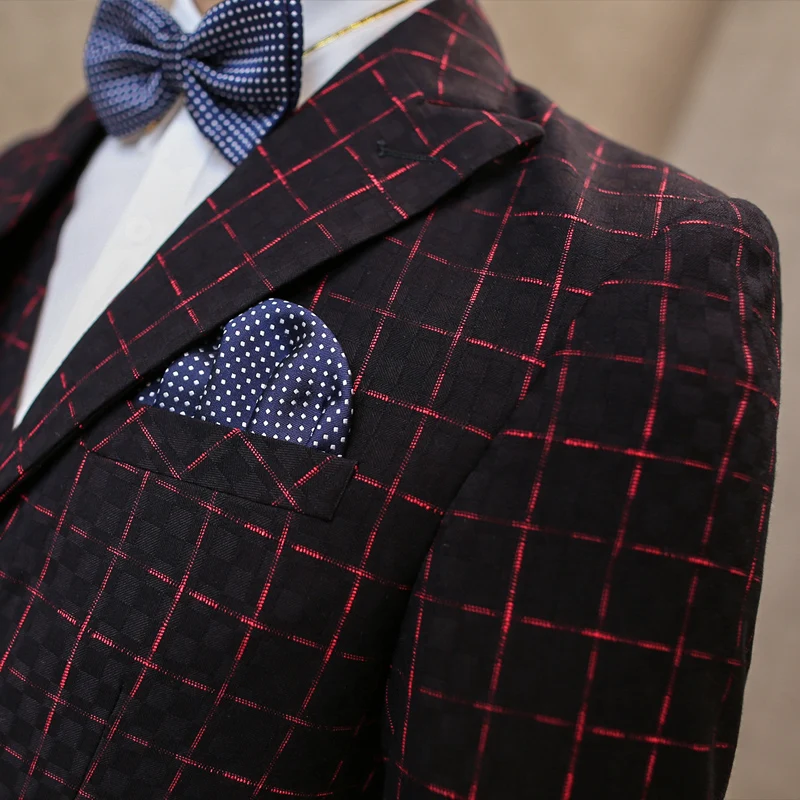 mens black and red plaid dress pants