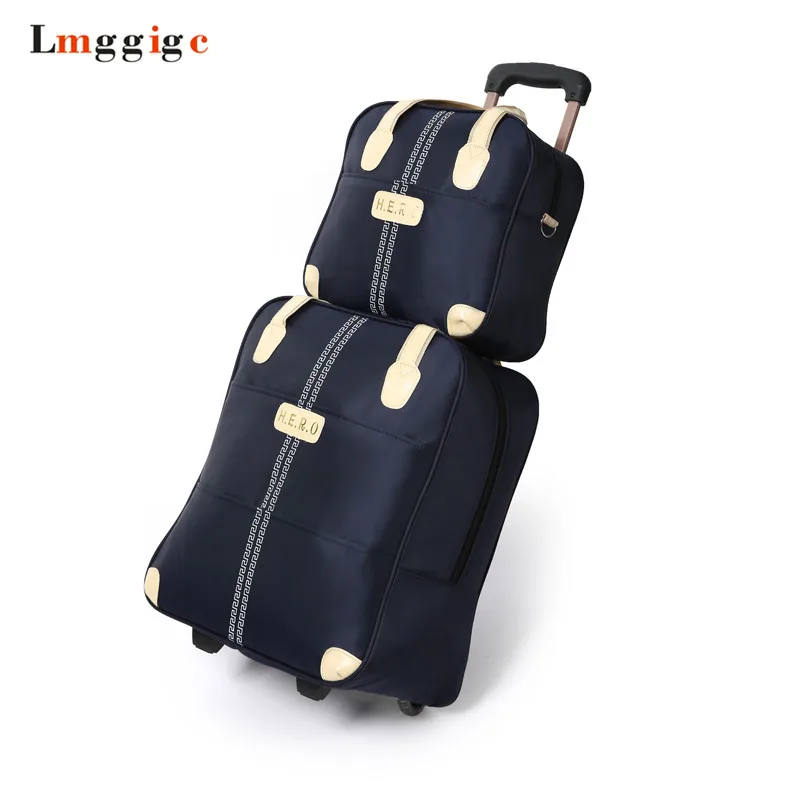 Набор водонепроницаемых сумок для багажа, Дорожный чемодан на колесиках из ткани Оксфорд, вместительная сумка на колесиках