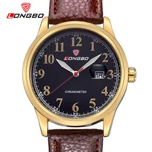 LONGBO Lujo Correa de Cuero Relojes de Marca de Deportes de Los Hombres Resistente Al Agua Reloj Masculino de Negocio Luminosa números arábigos reloj de 80206