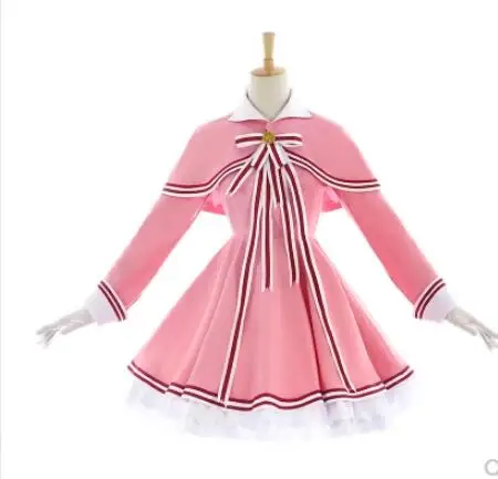 Косплей Cardcaptor Sakura 2 CCS 2 Сакура КИНОМОТО косплей костюм розовый полный набор Хэллоуин карнавал для женщин костюм