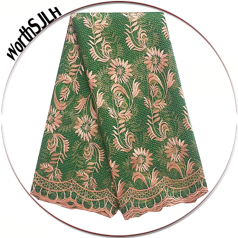

Nigerian French Tulle Lace Fabric African Swiss Lace Fabric 2018 High Quality Lace Guipure Magenta Green Peach Lace Fabric