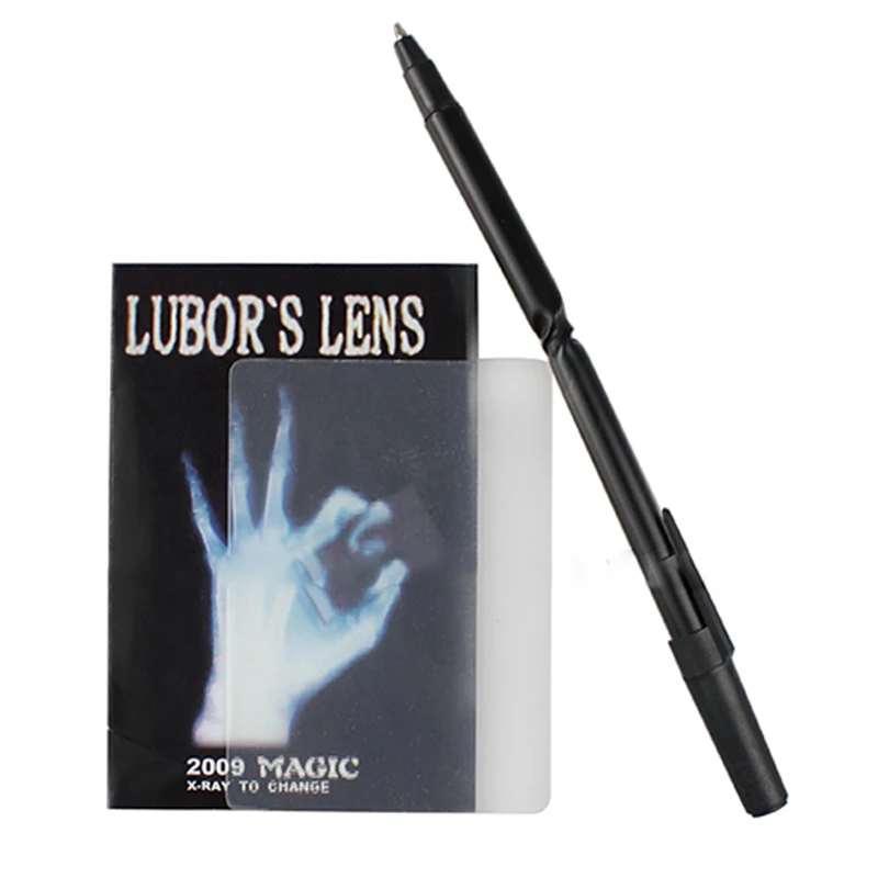 1pcS Magic Lubor's Lens X-Ray To Change (Gimmick Card and pen)Paul Harris Tricks distorted visual stage magic props | Игрушки и