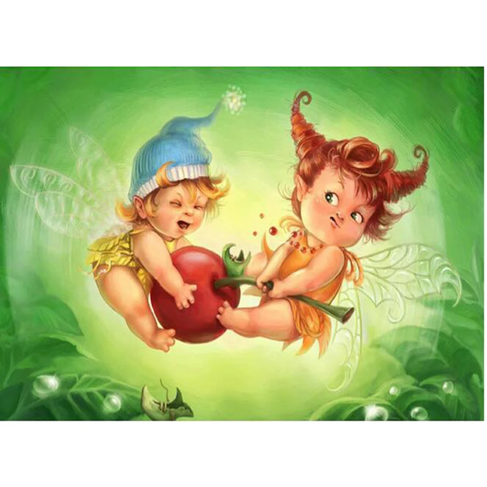 

Cute boys and girls angel DIY diamond painting home decoration full mosaic crafts 3d cross stitch square kits embroidery H854