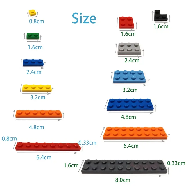 40pcs DIY Building Blocks Thin Figures Bricks 2x6 Dots 12Color Educational Creative Size Compatible With 3795 Toys for Children 5