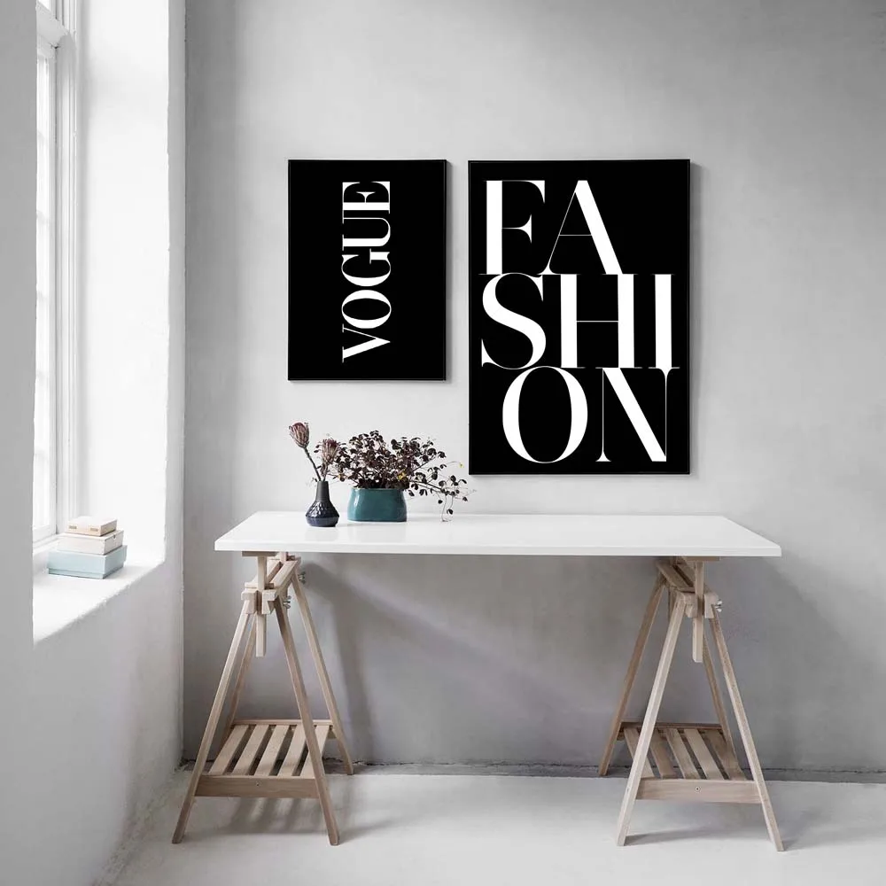

Black and White Quotes Poster Canvas Painting Fashion Nordic Wall Art Poster Prints Vogue Pictures Living Room Decorative Decor