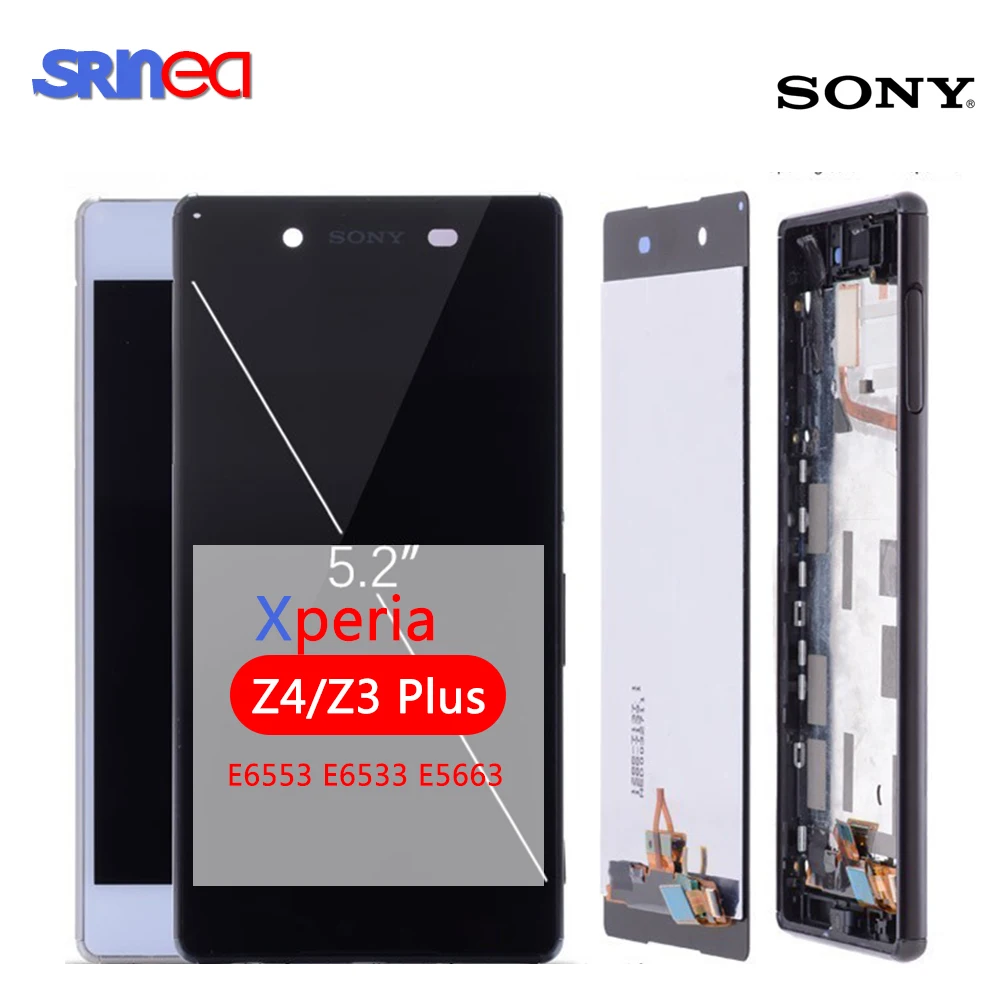 

LCD Display For SONY Z3 Plus Z4 E6553 E6533 E5663 LCD Digitizer Screen Touch Screen Assembly Screen Replacement Frame Adhesive
