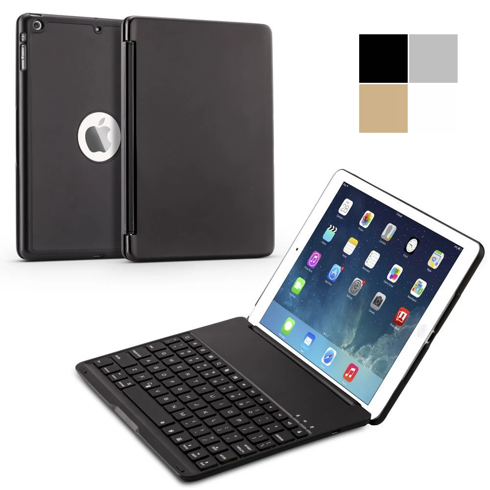 Для iPad 5 Air Slim Smart Clamshell 7 видов цветов LED подсветка алюминиевая Беспроводная Bluetooth