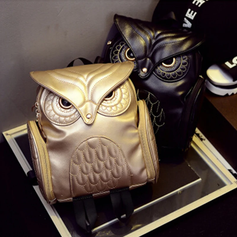 

YOUYOU MOUSE Fashion Backpack Casual Splice Bag Gothic Design Women Backpacks Owl Stylish Cool Black Women Bags Travel Backpacks