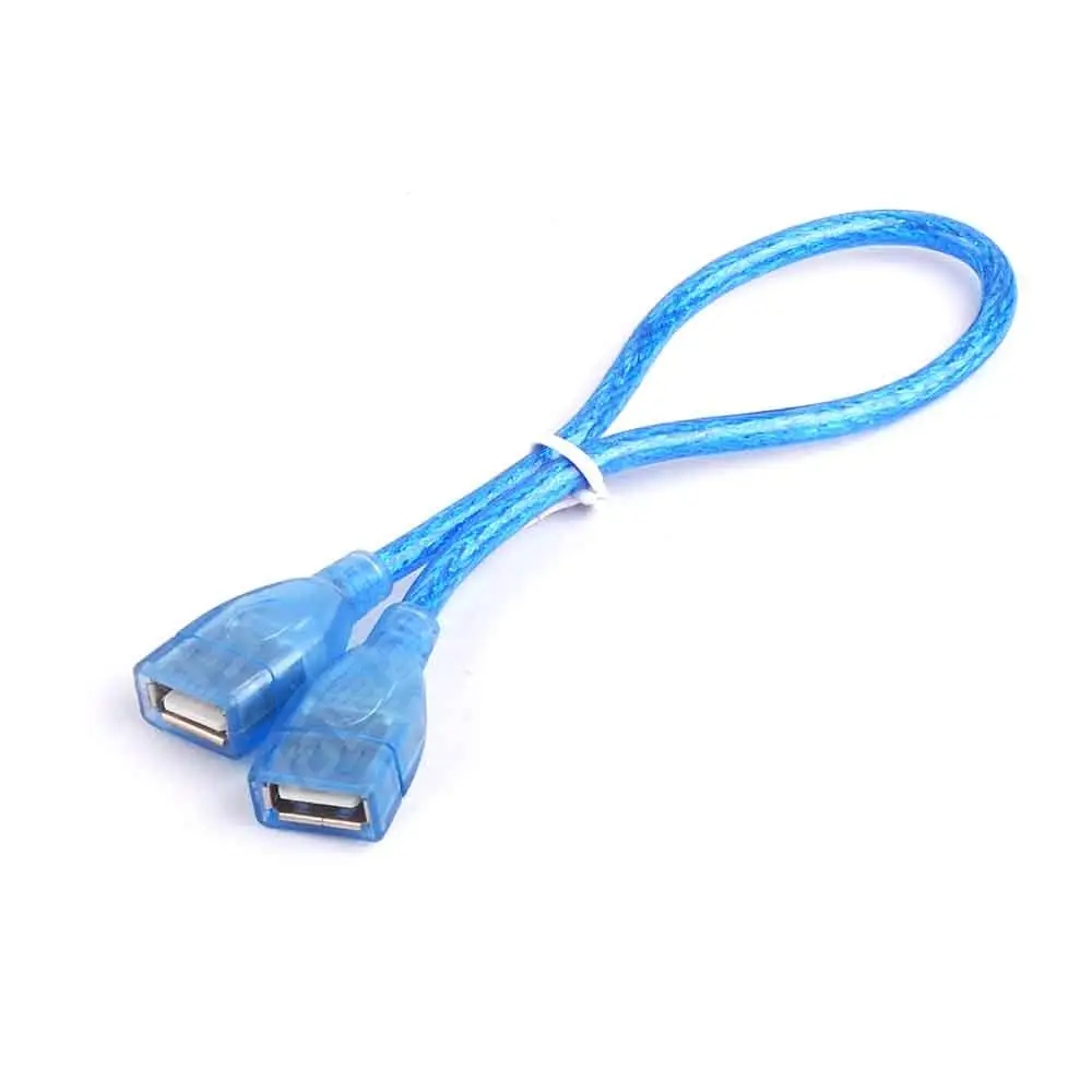 1PCS USB Female to Female Extension Cord Blue Crystal USB Cable