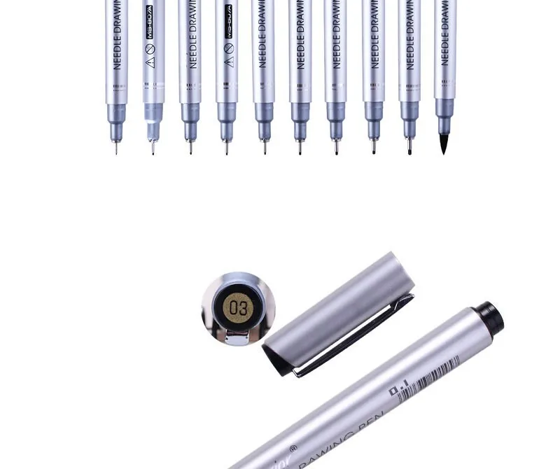 Pces à Prova Desenho dos Desenhos Esboço para Desenho Dwaterproof Água Agulha Caneta Animados Pigma Micron Liner Escovas Gancho Linha Arte Suprimentos San 10 - 4 para desenho pigma micron liner escovas gancho linha caneta arte suprimentos
