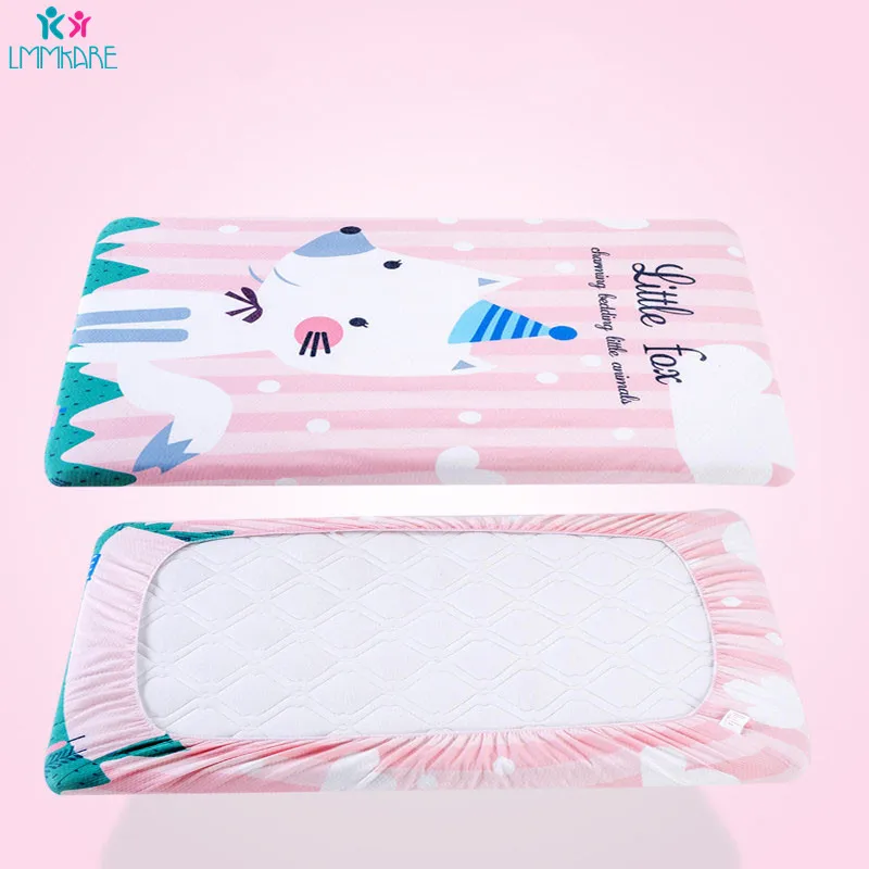 Fox Lion Knitting Cotton Crib Fitted Sheet Soft Breathable Baby Bed Mattress Cover Potector Newborn Bedding Cot Plus Size