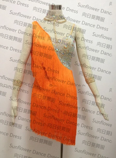 

dance wear,DMC stones ,New Competition fringe Latin dance dress,salsa dress,ballroom dress, chacha waltz dance suit