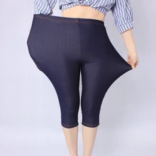 Новое поступление, Летний стиль, высокое качество, женские леггинсы, супер эластичные, деним, мягкие, дышащие, 5XL, плюс размер, женские штаны до середины икры