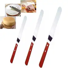 3 шт. Нержавеющая сталь Помады резак масло торт крем Ножи шпатель деревянной ручкой Угловой плоским Скребки оборудование для выпечки тортов