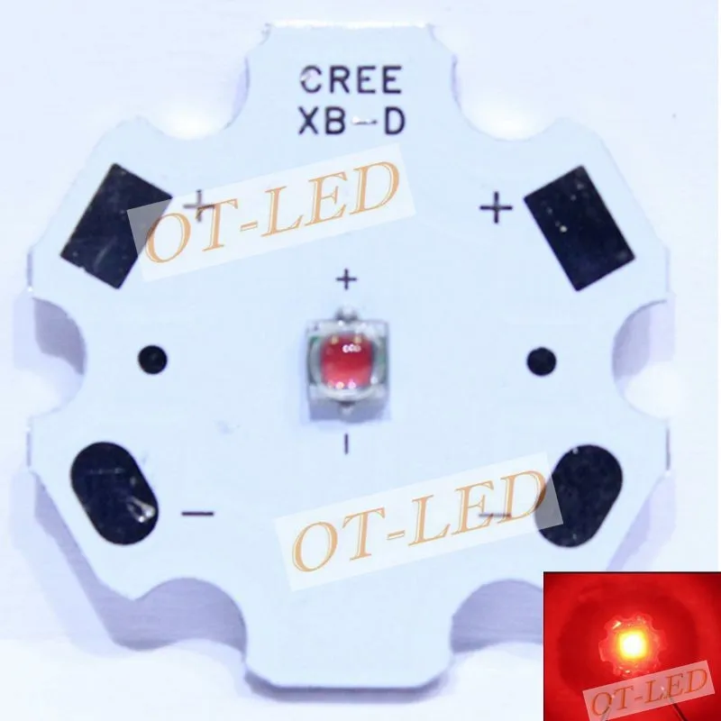 10 шт. CREE XBD светодиодный 3 Вт высокомощный светодиодный Диод красный светодиодный 1-3 Вт красный диод DIY для аквариума/светодиодный проект с 20 мм 16 мм PCB