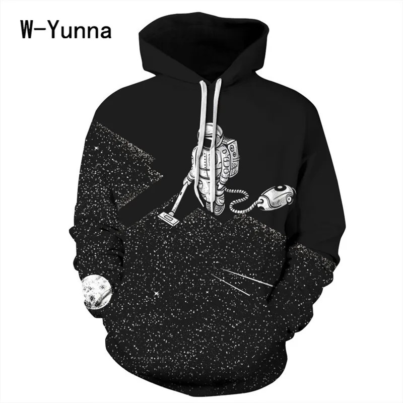 W-Yunna Space Cleaners Print Hoodies Women Harajuku Creative Design Black Pullover Hoody Long Sleeves Pockets Fashion Sweatshirt W-Yunna Space Cleaners Print Hoodies Women Harajuku Creative Design Black Pullover Hoody Long Sleeves Pockets Fashion Sweatshirt