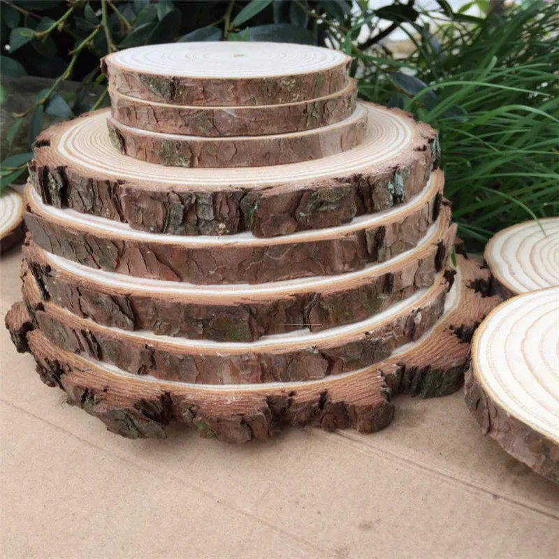 Rustic Wooden Slices Large Size 6810 Inch Wooden Log Sheet Wood Chips Country Wedding Vintage Party Decor (2)