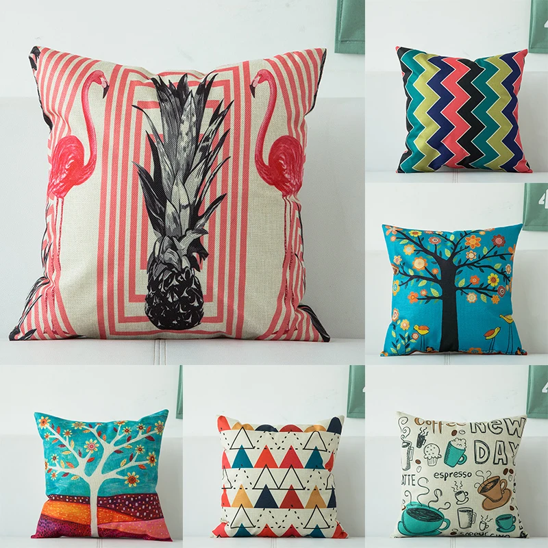 

Nordic Style Bohemia Geometry Pattern Printed Throw Pillow case Linen Cotton Cushion Cover decoration for Sofa plant Car covers