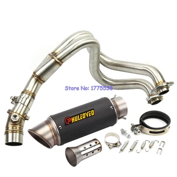 

PHULEOVEO Carbon Fiber Motorcycle Exhaust Muffler Link Pipe for 12-16 ER6N ER6F NINJA650 Motorbike GP Exhaust Muffler DB Killer
