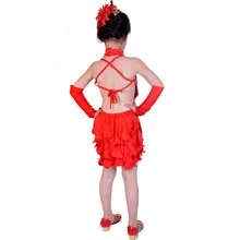 Dress With Sequins For Girls Kids Dance Costume Children Stage Costumes Tassel Latin Dancing Dresses Dance Clothes For Girls