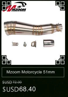 Mzoom Titanium Нержавеющая сталь 51 мм мотоциклетные слипоны GP выхлопной трубы Системы Глушители для автомобиля глушитель без наклейки