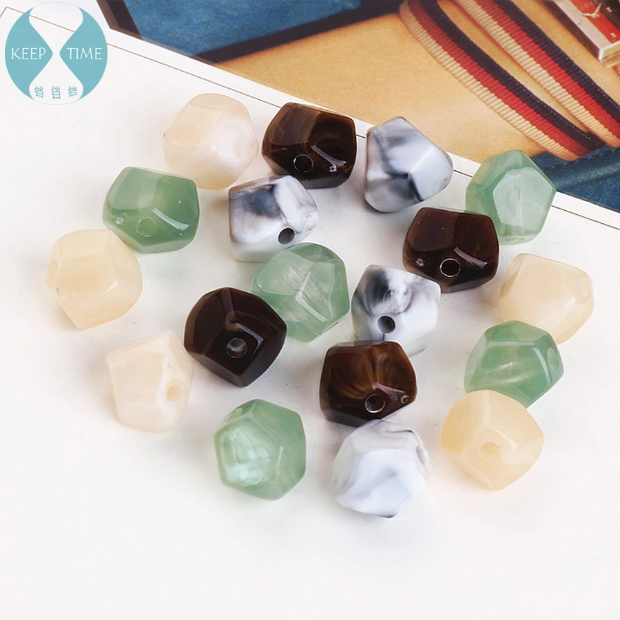 

DIY handmade jewelry accessories imitation crystal jade beads transparent resin shaped earrings hair Rope Bracelet material