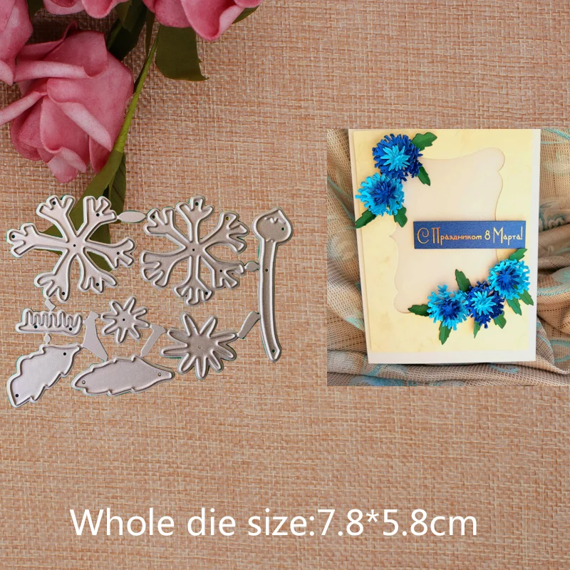 

Flowers Cutting Dies Mold New DIY Scrapbook Paper Craft Knife Mould Blade Punch Stencils 7.8*5.8CM