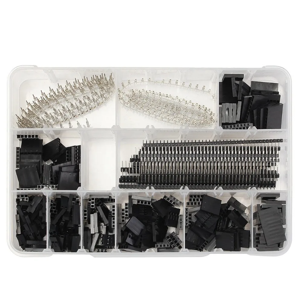 

1450PCS/Lot 1~10P Header Housing 2.54mm Wire Housing Connector Kit Crimp PCB Pin Headers Set Terminal Adaptor Assortment Dupont